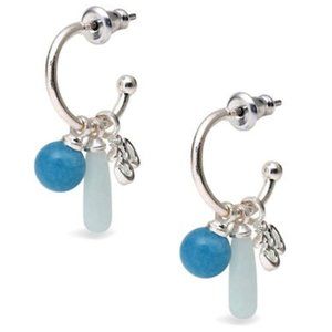 Pilgrim Boho Beaded Hoop Earrings-SILVER-One Size